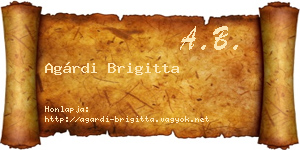 Agárdi Brigitta névjegykártya